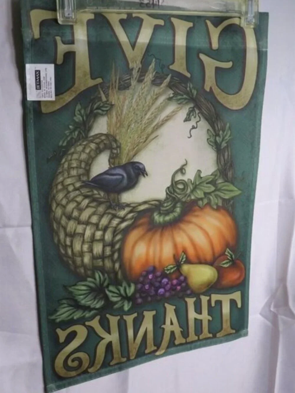 Fall Cornucopia Garden Flag Small 18x12 Give Thanks Double Sided JetMax